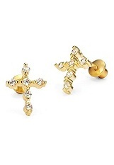 little admirable cross earrings for babies, toddlers and children